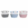 Basket set DKD Home Decor Pompoms 30 x 30 x 26 cm Wood