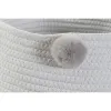 Krepšelio rinkinys DKD Home Decor Pomponai 30 x 30 x 26 cm Medžio