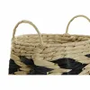 Krepšelio rinkinys DKD Home Decor Juoda Šviesiai rudas Natūralus pluoštas (2 Dalys)