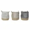 Veļas grozs DKD Home Decor Bēšs Pelēks Gaiši brūns 39 x 39 x 41 cm 3 Daudzums (3 gb.)