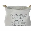 Laundry basket DKD Home Decor Beige Grey Light brown 39 x 39 x 41 cm 3 Pieces (3 Units)