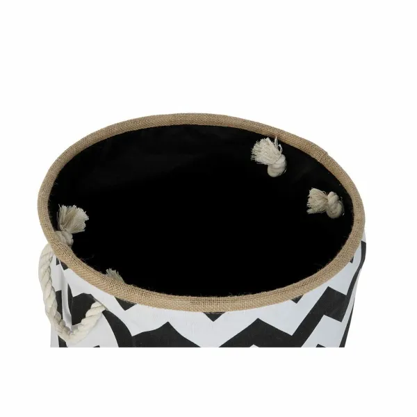Декоративная корзина DKD Home Decor Белый Чёрный Джут джут