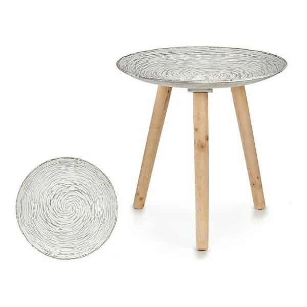 Вспомогательный стол Gift Decor Белый Коричневый Деревянный 40 x 39 x 40 cm Спирали