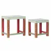 Šoninis staliukas DKD Home Decor 8424001853243 Natūralus Spalvotas Akrilas Mango mediena 45 x 30 x 45 cm