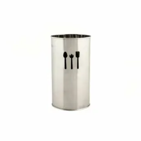 Корзина для столовых приборов DKD Home Decor Серебристый Нержавеющая сталь 10 x 10 x 18 cm
