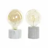Galda lampa DKD Home Decor Balts Pelēks Bronza Cements 12 x 12 x 22 cm (2 gb.)