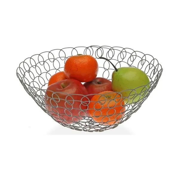 Ваза для фруктов Versa Серый Металл Сталь 28 x 12 x 28 cm 1 L