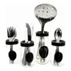 Ruokailuvälinejärjestelijä Vivalto Musta Läpinäkyvä Metalli Lasi 9 x 9 x 17 cm