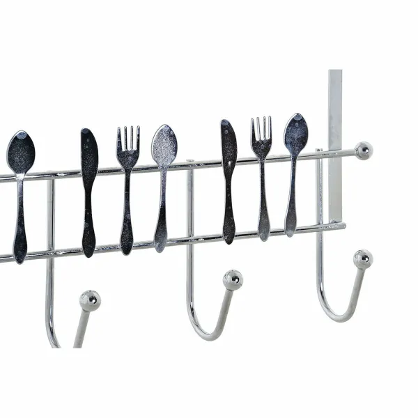 Дверная вешалка DKD Home Decor Серебристый Металл Пластик 34 x 17 x 9 cm