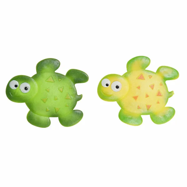 Kylpymatto DKD Home Decor 11,5 x 1 x 10 cm Vihreä Keltainen Lasten Kilpikonna PVC 10 cm (2 osaa)