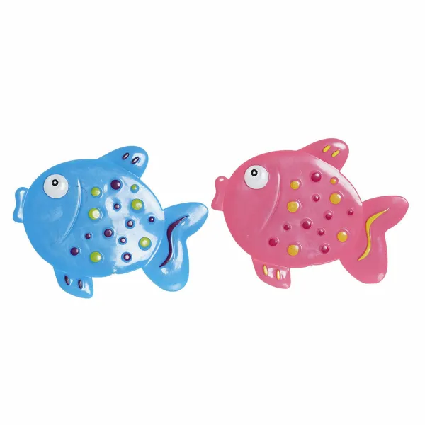 Kylpymatto DKD Home Decor 13 x 1 x 10,5 cm Sininen Pinkki Lasten PVC Kala (2 osaa)