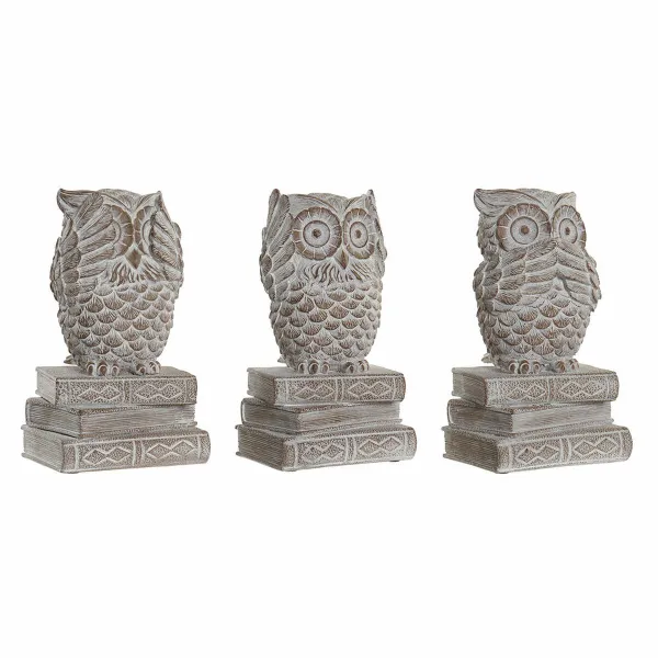 Dekoratīvās figūriņas DKD Home Decor Balts Pūce Kails 11 x 11 x 20 cm (3 gb.)