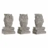 Dekoratīvās figūriņas DKD Home Decor Balts Pūce Kails 11 x 11 x 20 cm (3 gb.)