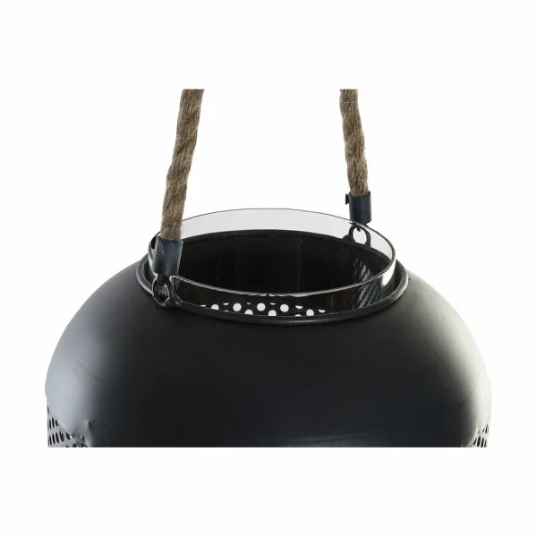Žibintas DKD Home Decor Ruskea Musta Metalli Kristalli Köysi Loft 22 x 22 x 43 cm