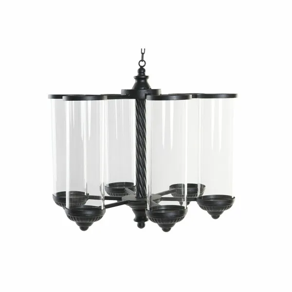 Žvakidė DKD Home Decor Juoda Metalinis Stiklas 53 x 53 x 52 cm