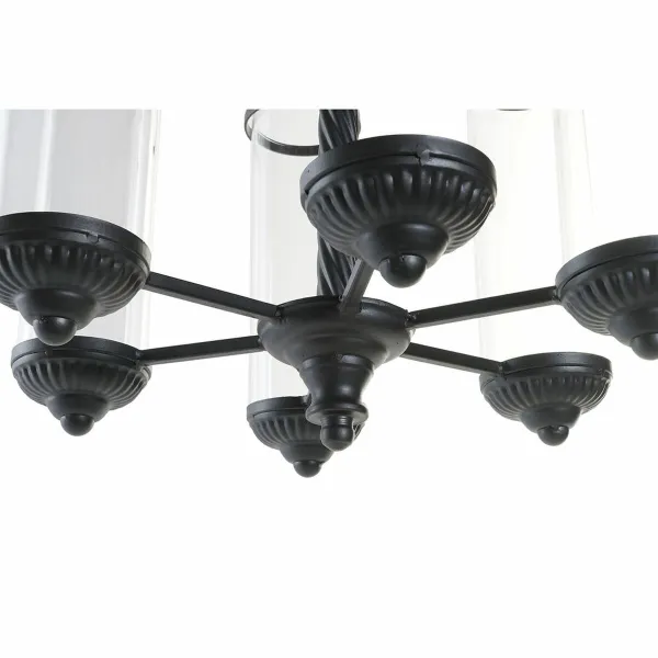 Подсвечник DKD Home Decor Чёрный Металл Стеклянный 53 x 53 x 52 cm