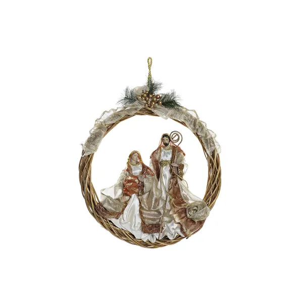 Ziemassvētku vainags DKD Home Decor Poliesters (30 x 5 x 30 cm)