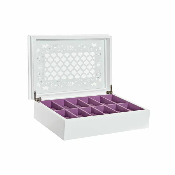 Korurasia DKD Home Decor Kellot 29 x 20 x 9,5 cm Kristalli Liila Valkoinen Puu MDF