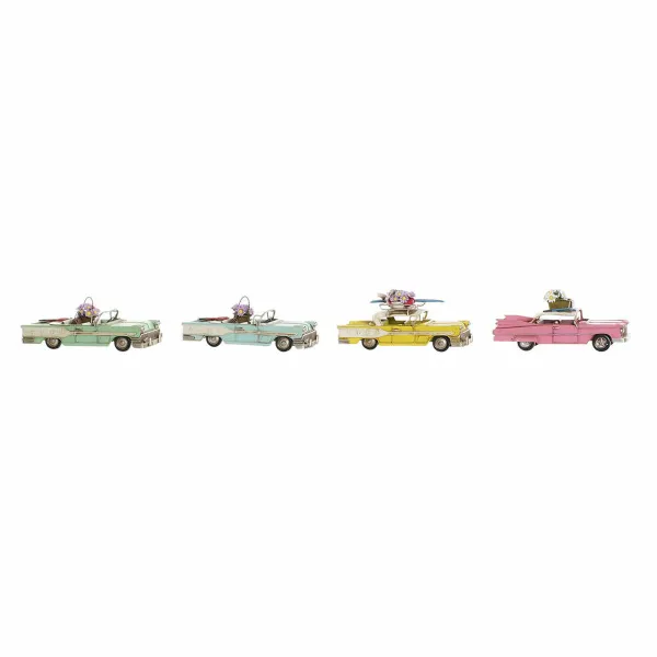 Dekoratīvās figūriņas DKD Home Decor Dzeltens Zils Zaļš Rozā Automobilis Vintage 25,8 x 10,5 x 9,5 cm (4 gb.) (4 Daudzums)