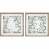 Полотно DKD Home Decor Деревянный Цветастый (2 штук) (Пересмотрено D)