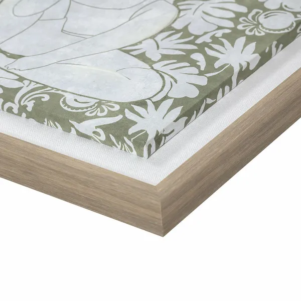 Полотно DKD Home Decor Деревянный Цветастый (2 штук) (Пересмотрено D)