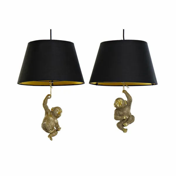 griestu gaismas DKD Home Decor 35,5 x 35,5 x 51 cm Bronza Sveķi Koloniāls 220 V 50 W Mērkaķis (2 gb.)