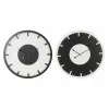 Sieninis laikrodis DKD Home Decor 50 x 3,5 x 50 cm Juoda Balta Vintage Medžio MDF (2 vnt.)