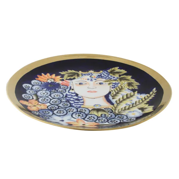 Galda rotājums DKD Home Decor Zils Daudzkrāsains Porcelāns 42 x 42 x 4 cm