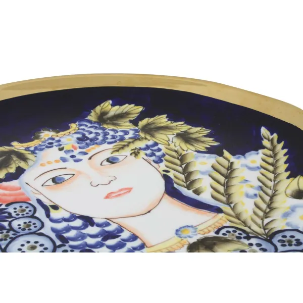 Centerpiece DKD Home Decor Blue Multicolour Porcelain 42 x 42 x 4 cm