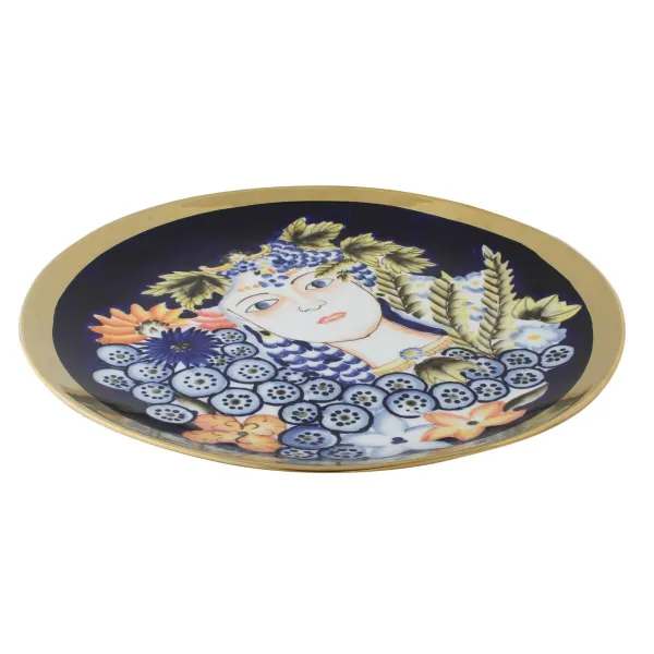 Puošmena DKD Home Decor Mėlyna Spalvotas Porcelianas 42 x 42 x 4 cm