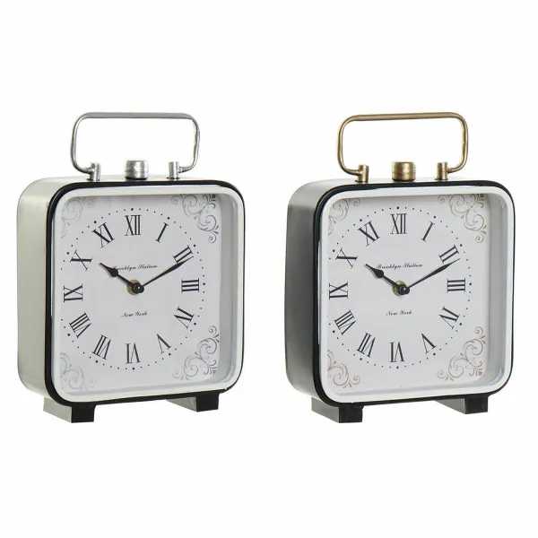 Настольные часы DKD Home Decor Zils Balts Melns (2 gb.)