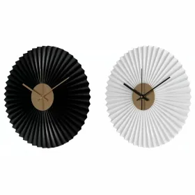 Wall Clock DKD Home Decor White Black White/Black Iron Plastic Modern 30 x 4 x 30 cm (2 Units)