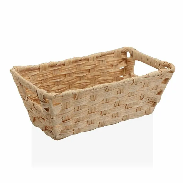 Monikäyttöinen kori Versa 17 x 11,5 x 29 cm Kahvoilla Beige