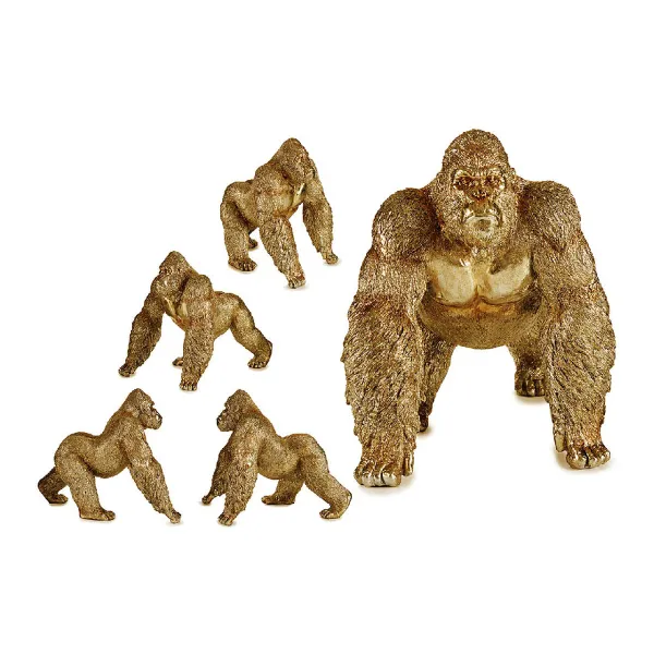 Декоративная фигура Gift Decor Позолоченный Горилла 30 x 35 x 44 cm
