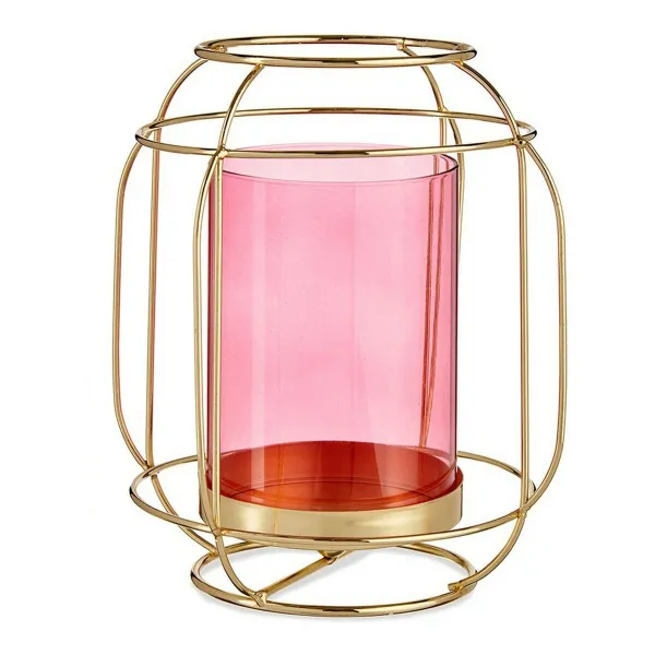 Svečturis Gift Decor Rozā Bronza Metāls Stikls 19 x 20 x 19 cm Фонарь