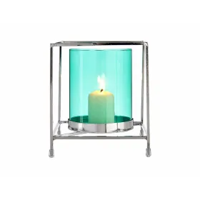 Kynttilänjalka Gift Decor Sininen Hopeinen Hopea Metalli Lasi 14 x 15,5 x 14 cm Neliö