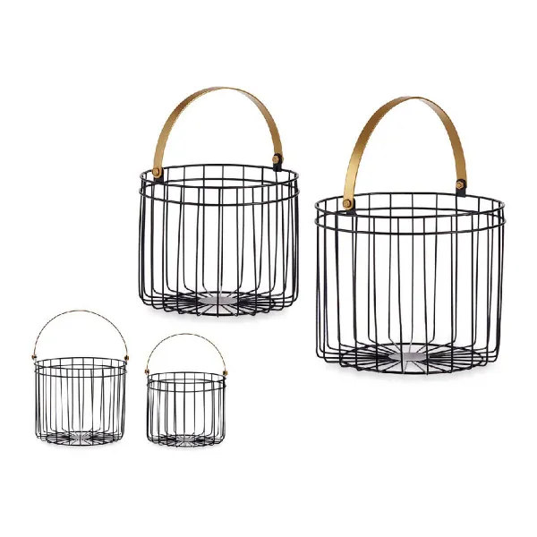 Krepšelio rinkinys Gift Decor Juoda Auksinis Metalinis Cilindrinė