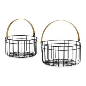 Набор корзин Gift Decor Чёрный Позолоченный Металл 2 Предметы