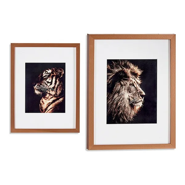 Glezna Gift Decor Bronza Stikls skaidu plātnes Tīģeris Lauva 33 x 3 x 43 cm 33 x 43 x 3 cm