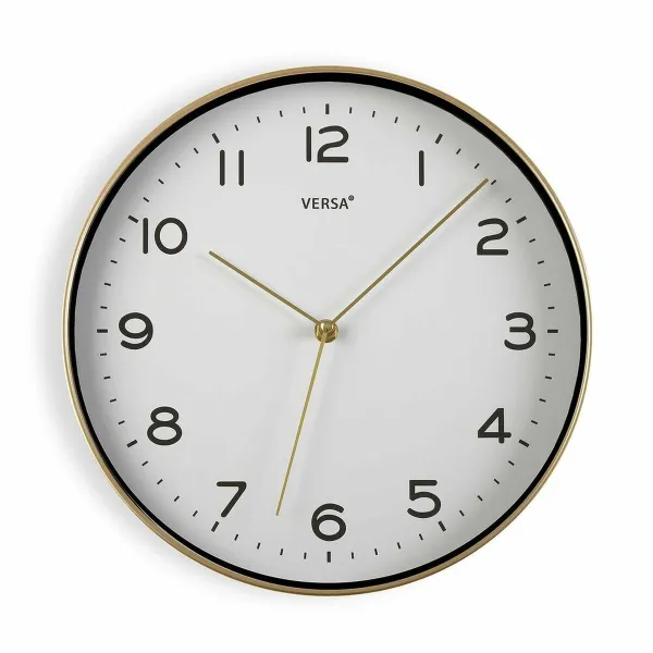 Настенное часы Versa Белый Позолоченный Кварц 30,5 x 4,3 x 30,5 cm