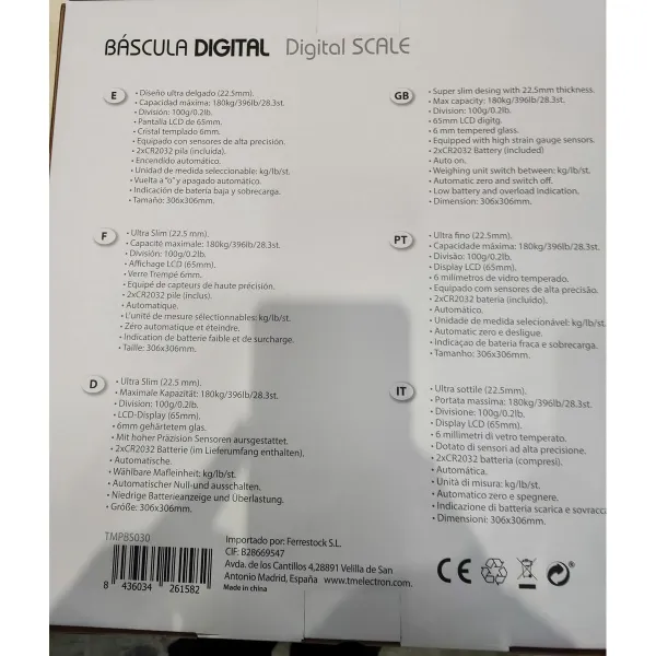 Digitaalinen henkilövaaka TM Electron Valkoinen