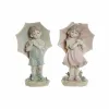 Koristehahmo DKD Home Decor 28 x 20 x 48,5 cm Sininen Pinkki Lapsi (2 osaa)