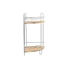 Kulmahylly DKD Home Decor Luonnollinen Bambu Ruostumaton kromimetalli 2 Hyllyt 19,5 x 19,5 x 36,5 cm