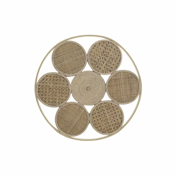 Seinäkoriste DKD Home Decor 45,5 x 2 x 45,5 cm Luonnollinen