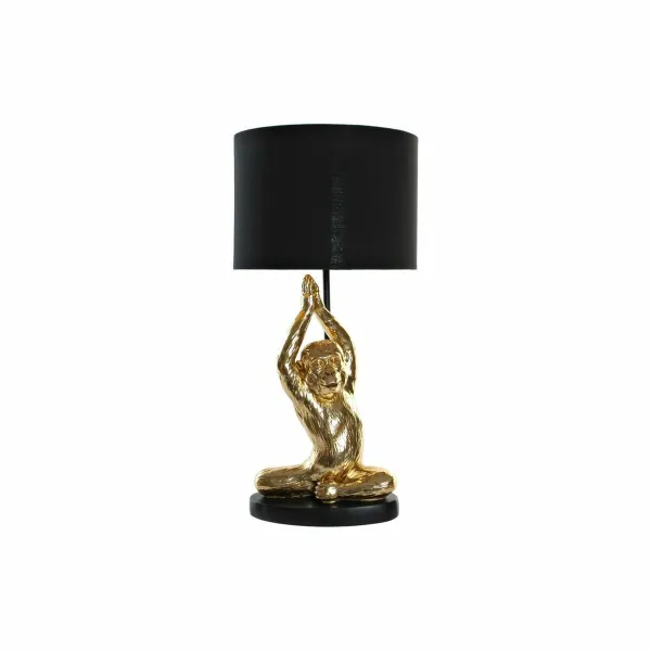Galda lampa DKD Home Decor Melns Bronza Poliesters Sveķi Mērkaķis (25 x 25 x 48 cm)