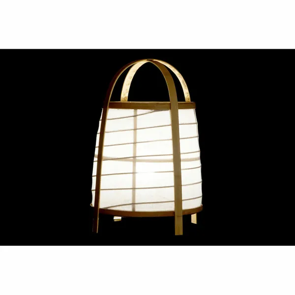 Pöytälamppu DKD Home Decor Valkoinen Luonnollinen Bambu 40 W 220 V 32 x 32 x 45,5 cm