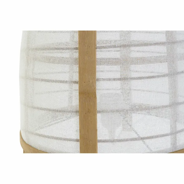 Galda lampa DKD Home Decor Balts Dabisks Bambuss 40 W 220 V 32 x 32 x 45,5 cm