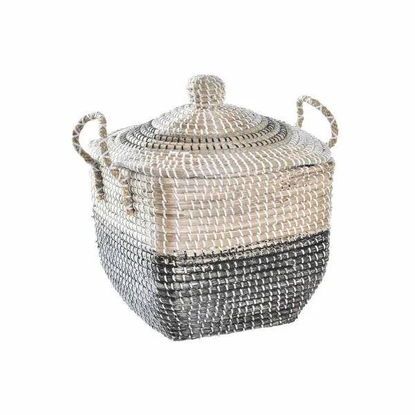 Декоративная корзина DKD Home Decor Серый Натуральный Boho 45 x 35 x 43 cm