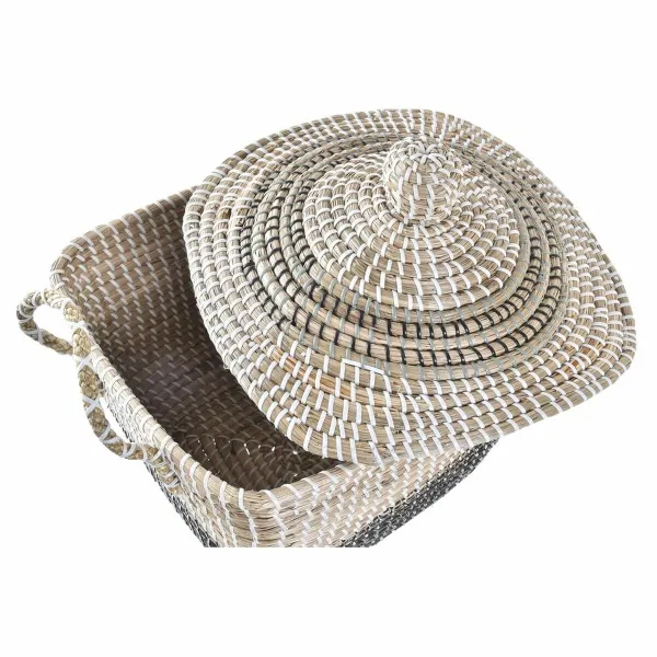Декоративная корзина DKD Home Decor Серый Натуральный Boho 45 x 35 x 43 cm