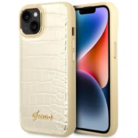 Guess Croco Collection - Case for iPhone 14 Plus (Gold)